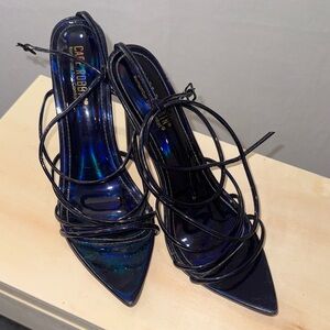 Cape Robbin Iridescent Navy Strappy Heels